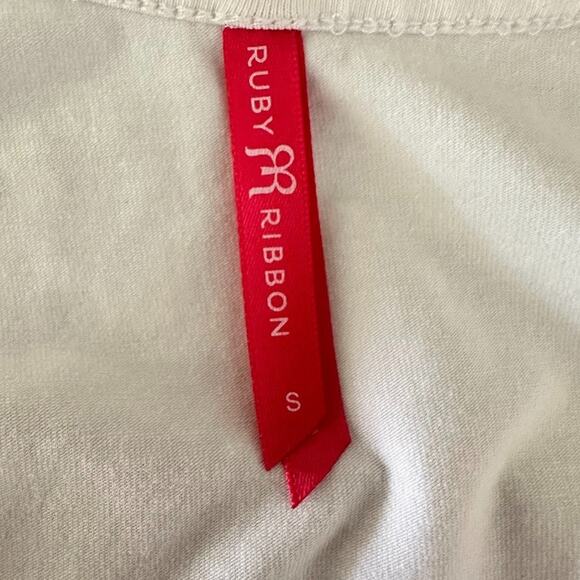 Ruby Ribbon Women's Size Small White Lace Long Tank Top Tunic Extender Basic - Picture 5 of 7